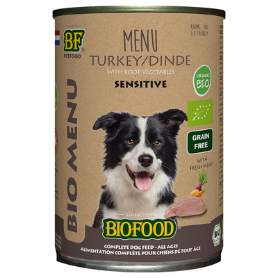 Biofood Organic - Biologisch Hondenvoer Natvoer - Sensitive Kalkoen - 400 gr NL-BIO-01