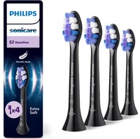 Philips Optimal Sensitive zwarte opzetborstels - 4 stuks