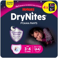 Huggies DryNites nachtluiers voor meisjes 3-5 jaar - 64 stuks