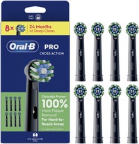 Oral-B CrossAction Pro zwarte opzetborstels - 8 stuks
