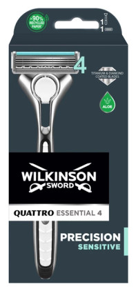 Wilkinson Quattro Titanium Sensitive scheersysteem + 1 mesje