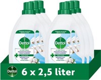 Dettol Antibacterieel Desinfectiemiddel voor wasgoed Fris – 6 x 2,5L – Wastoevoeging – Voordeelverpakking