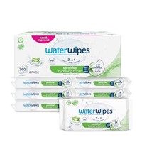 WaterWipes Hydrating Boost Wipes, Hydraterende boost-doekjes, 360 Stuks (Verpakking van 6), 3-in-1 Reinigt, Verzorgt, Hydrateert, 99% Water met Aloë Vera, Geurloze Babydoekjes
