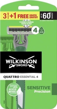 Wilkinson Quattro Essential Sensitive - 4 wegwerpmesjes