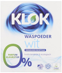 Klok Ecologisch Witte waspoeder - 0 wasbeurten