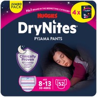 Huggies DryNites nachtluiers voor meisjes 8-15 jaar - 52 stuks
