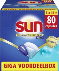 Sun Brilliant Shine Plus All-in-1 - 80 vaatwastabletten