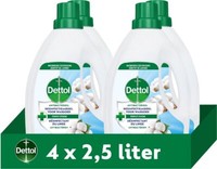Dettol antibacterieel desinfectiemiddel voor wasgoed fris – 4 x 2,5L – wastoevoeging – voordeelverpakking