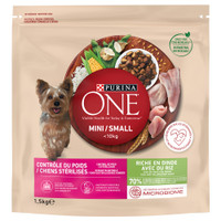 Purina One mini/klein gewichtsbeheersing gesteriliseerd kalkoen & rijst hondenbrokken voor volwassen - 18 kg