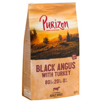 Purizon Black Angus rund met kalkoen, volwassen graanvrije hondenbrokken - 24 kg