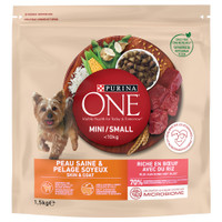 Purina One Mini Huid & Vacht rund hondenbrokken voor volwassen honden - 1,5 kg