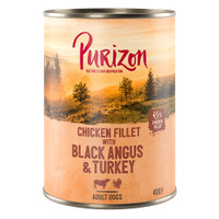 Purizon Black Angus rund met kalkoen, graanvrije hondenbrokken voor volwassen honden - 2,4 kg