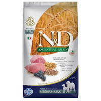 Farmina N&D Ancestral Grain Adult Medium & Maxi Lam & Bosbessen hondenbrokken - 12 kg