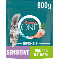 Purina One Sensitive rijk aan kalkoen kattenbrokken - 800 gram
