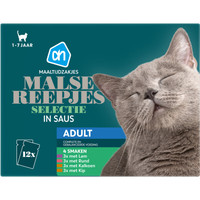 Albert Heijn Adult malse reepjes in saus natvoer voor katten - 1,02 kg