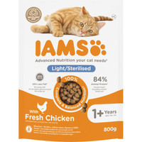 IAMS Light/Gesteriliseerd voor vitaliteit 1+ verse kip natvoer voor katten - 800 gram