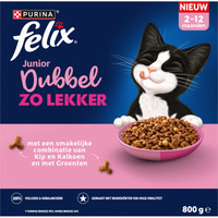 Felix Elke Dag Feest Junior kip & kalkoen kattenbrokken - 800 gram