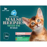 Albert Heijn Luxe Reepjes malse reepjes in gel junior natvoer voor katten - 1,02 kg