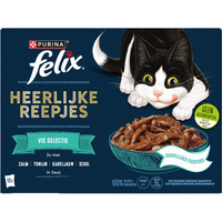 Felix Heerlijke Reepjes Vis Selectie in saus natvoer voor volwassen katten - 960 gram