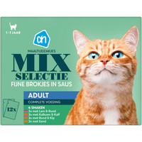 Albert Heijn Adult Maaltijdzak mixselectie in saus natvoer voor katten - 1,2 kg