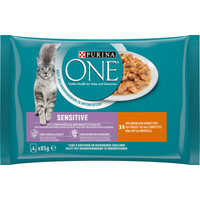 Purina One Sensitive natvoer voor katten met kip en wortels - 340 gram