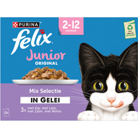 Felix Elke Dag Feest Junior Original mix in gelei natvoer voor katten - 1,02 kg