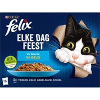 Felix Elke Dag Feest Visselectie in gelei natvoer voor volwassen katten - 1,02 kg