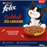 Felix Dubbel zo lekker rund en kip kattenbrokken voor volwassen katten - 800 gram