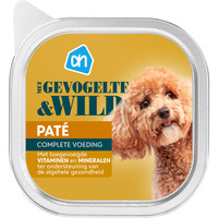 Albert Heijn Paté met gevogelte & wild natvoer voor volwassen honden - 300 gram