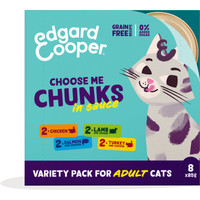 Edgar & Cooper Filets Adult kip, zalm, lam en kalkoen natvoer voor katten - 680 gram