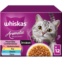 Whiskas Aromatic Selection combinaties in saus natvoer voor volwassen katten - 1,02 kg