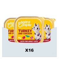 Edgard & Cooper paté voor volwassen katten, kalkoen & kip - 1,36 kg