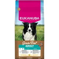Eukanuba graanvrije hondenbrokken voor volwassen kleine/middelgrote honden met kip - 12 kg