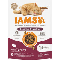IAMS Sensitive Digestion volwassen kattenbrokken met kalkoen - 800 gram