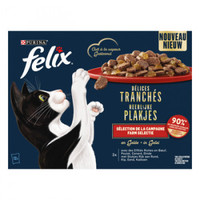Felix Heerlijke Plakjes Farm Selectie met rund, kip, eend en kalkoen in gelei natvoer voor volwassen katten - 960 gram