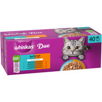 Whiskas 1+ Duo Surf & Turf natvoer voor katten - 4,08 kg