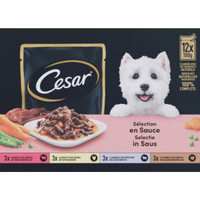 Cesar Classic Adult Selection natvoer in saus voor honden - 4,8 kg