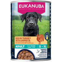 Eukanuba Premium Paté kalkoen en wortel natvoer voor volwassen honden - 19,2 kg