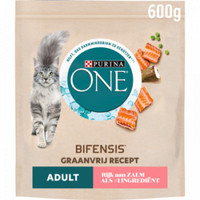 Purina One Graanvrij Adult met zalm kattenbrokken - 600 gram