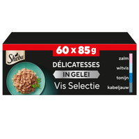 Sheba Délices du Jour visselectie in gelei natvoer voor volwassen katten - 10,2 kg