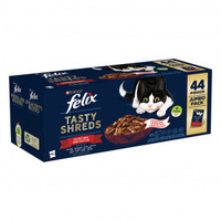 Felix Heerlijke Reepjes Farm Selectie met rund, kip, eend en kalkoen in saus, natvoer voor volwassen katten - 3,52 kg