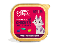 Edgar & Cooper Paté Senior kip en kalkoen natvoer voor katten - 85 gram