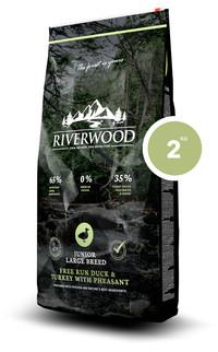 Riverwood Junior voor grote rassen kalkoen & eend met fazant hondenbrokken - 2 kg