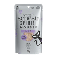 Schesir Special Light Mousse kip natvoer voor volwassen katten - 840 gram