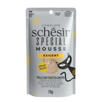 Schesir Special Exigent Mousse kip & eendenlever natvoer voor volwassen katten - 840 gram