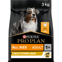 Purina Pro Plan Light/Sterilised volwassen kip hondenbrokken - 3 kg