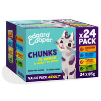 Edgard & Cooper Adult Chunks kip & zalm & kalkoen & lam natvoer voor katten - 2,04 kg