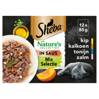 Sheba Nature's Collection Mixselectie in saus, natvoer voor volwassen katten - 4,08 kg