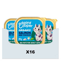 Edgard & Cooper paté volwassen biologisch zalm & kip natvoer voor katten - 1,36 kg