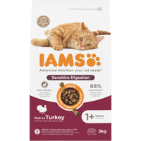 IAMS Sensitive Digestion Turkey kattenbrokken voor volwassen katten - 3 kg